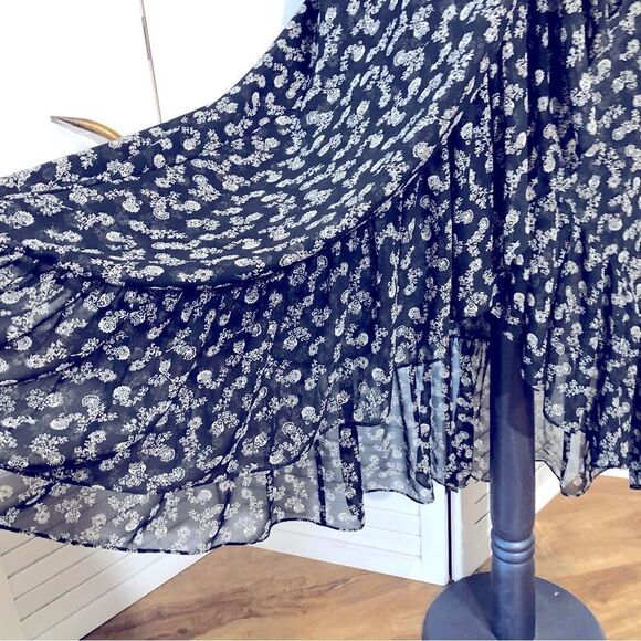 Misa Los Angeles Talya Black Floral Ruffled Dress XS - Picture 7 of 7